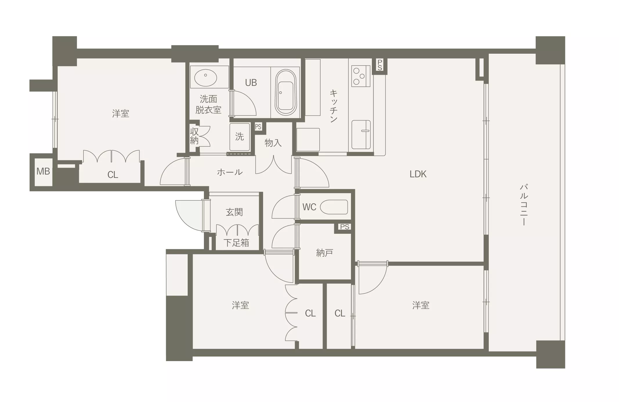 愛知県マンションをリノベーションする前の間取り図