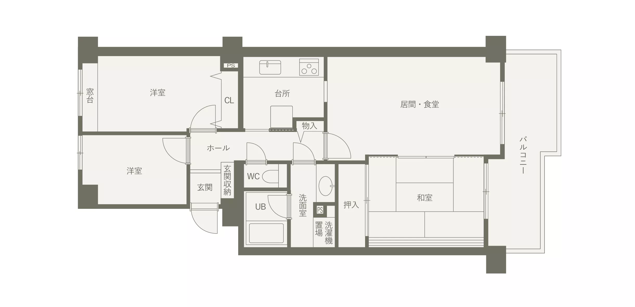 名古屋市昭和区のマンションをリノベーションする前の間取り図