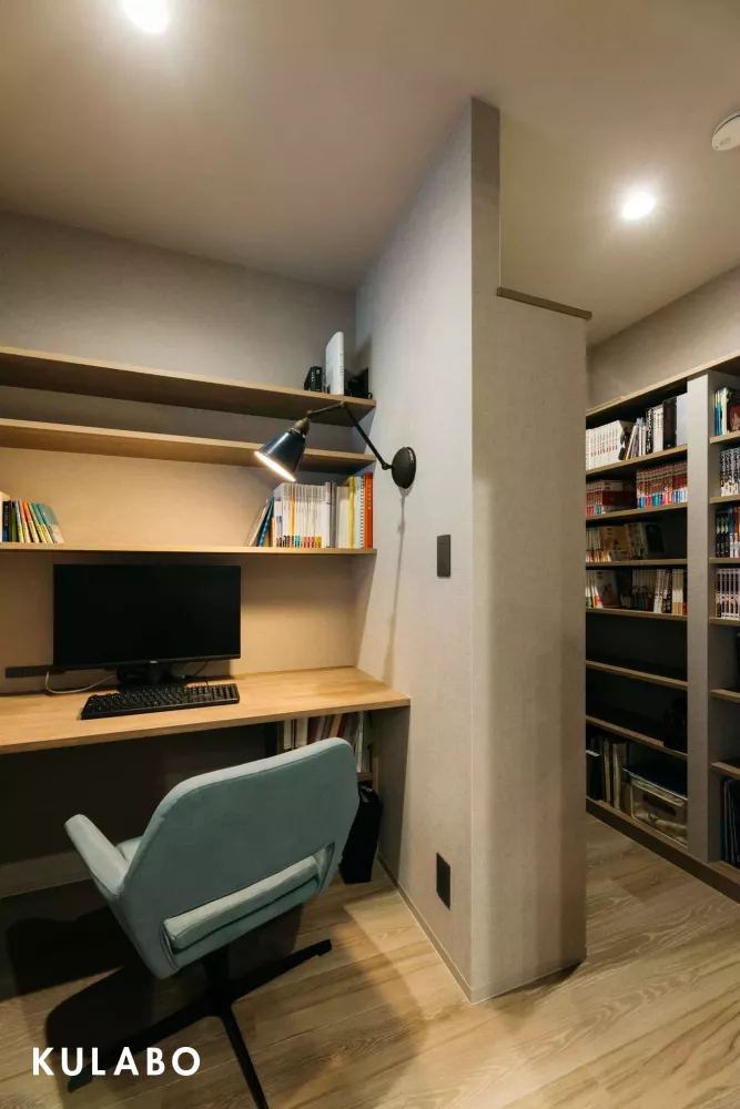 おしゃれな造作本棚のリノベーション施工事例