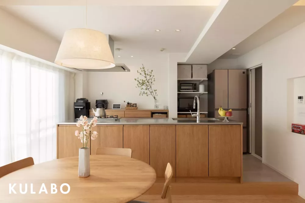 WOODONEのアイランドキッチンを採用した愛知県名古屋市昭和区のリノベーション事例