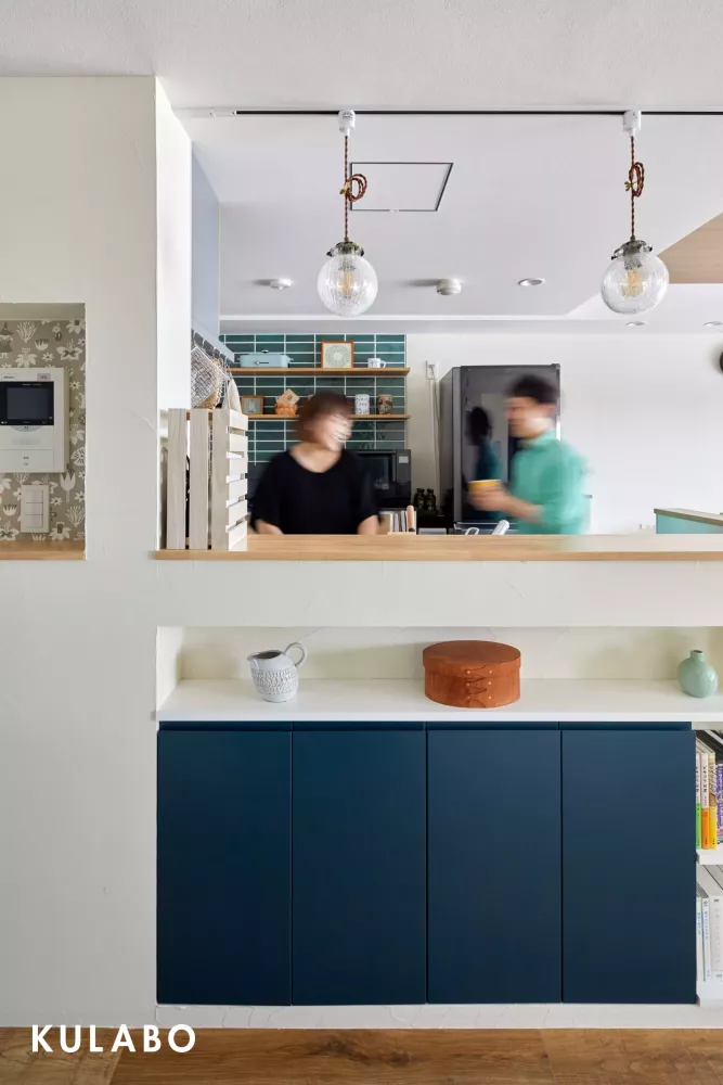 おしゃれなキッチン腰壁のリノベーション事例
