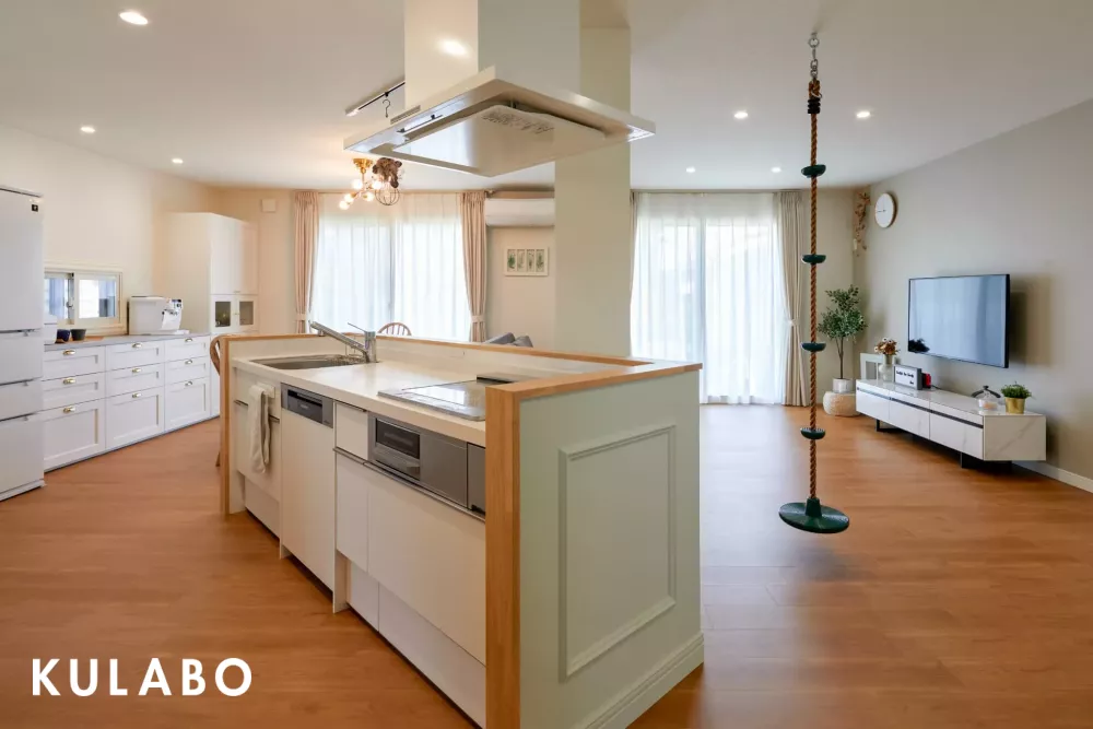 おしゃれなキッチン腰壁のリノベーション事例