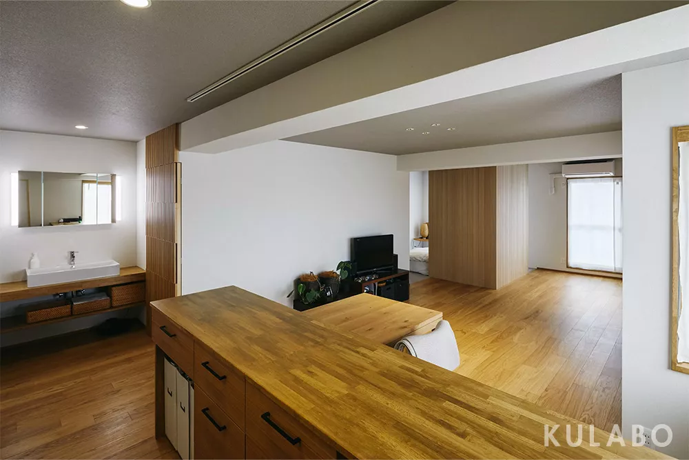 回遊動線を取り入れたリノベーションした施工事例"